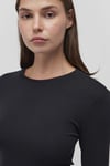 Mavi Pamuklu Slim Fit  Bisiklet Yaka Crop Bayan Penye 1612822-900 SİYAH