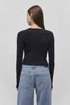 Mavi Pamuklu Slim Fit  Bisiklet Yaka Crop Bayan Penye 1612822-900 SİYAH