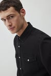 Mavi Pamuklu Slim Fit Uzun Kollu Erkek Kot Gömlek 0210909-87934 SİYAH