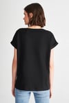 Mavi Pamuku Loose Fit Cepli V Yaka Basic Bayan T Shirt 1600961-900 SİYAH