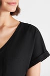 Mavi Pamuku Loose Fit Cepli V Yaka Basic Bayan T Shirt 1600961-900 SİYAH