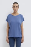 Mavi Rahat Yuvarlak Yaka Basic Kadın T Shirt 167245-70738 MAVİ