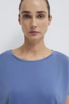 Mavi Rahat Yuvarlak Yaka Basic Kadın T Shirt 167245-70738 MAVİ