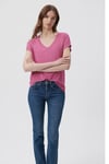 Mavi Regular Fit V Yaka Bayan T Shirt 167714-70955 PEMBE