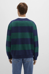 Mavi Renk Bloklu % 100 Pamuk Loose Fit Erkek Polo Yaka Sweat 0S10491-70497 LACİVERT-YEŞİL