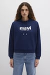 Mavi Şardonlu Pamuklu Loose Fit Kapüşonlu Bayan Sweat 168334-70488 LACİVERT