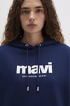 Mavi Şardonlu Pamuklu Loose Fit Kapüşonlu Bayan Sweat 168334-70488 LACİVERT