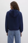 Mavi Şardonlu Pamuklu Loose Fit Kapüşonlu Bayan Sweat 168334-70488 LACİVERT