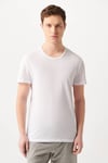Mavi Slim Fit Bisiklet Yaka % 100 Pamuk Erkek T Shirt 064681-620 BEYAZ