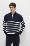Mavi Slim Fit Fermuarlı Dik Yaka Erkek Kazak 0710131-70490 LACİVERT