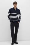 Mavi Slim Fit Fermuarlı Dik Yaka Erkek Kazak 0710131-70490 LACİVERT