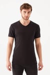 Mavi Slim Fit V Yaka % 100 Pamuk Basic Erkek T Shirt 063748-900 SİYAH