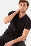 Mavi Slim Fit V Yaka % 100 Pamuk Basic Erkek T Shirt 063748-900 SİYAH