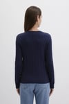 Mavi Slim Fit V Yaka Örgü Desen Triko Bayan Kazak 1710340-84371 LACİVERT