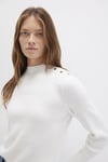 Mavi Slim Fit Yarım Balıkçı Yaka Omuz Detaylı Bayan Kazak 1710798-70057 KREM