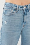 Mavi Star Pamuklu Yırtıklı Yüksek Bel Mom Jeans Kadın Kot Pantolon 101077-30503 AÇIK MAVİ
