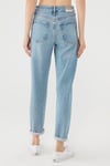 Mavi Star Pamuklu Yırtıklı Yüksek Bel Mom Jeans Kadın Kot Pantolon 101077-30503 AÇIK MAVİ