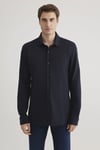 Mavi Streç Pamuklu Slim Fit Örme Erkek Gömlek 0211249-70490 LACİVERT
