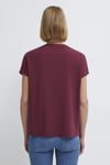 Mavi V Yaka Yumuşak Dökümlü Basic Kadın T Shirt 167714-70393 BORDO