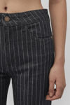 Mavi Victoria Wide Leg Yüksek Bel Geniş Paça Çizgili Jeans Bayan Kot Pantolon 101072-89235 SİYAH