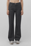 Mavi Victoria Wide Leg Yüksek Bel Geniş Paça Çizgili Jeans Bayan Kot Pantolon 101072-89235 SİYAH