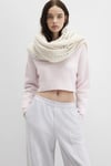 Mavi Yün Karışımlı Crop Fit Bisiklet Yaka Bayan Kazak 1710496-89884 AÇIK PEMBE
