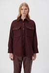 Mavi Yünlü Loose Fit Çift Cepli Kadın Ceket 1110391-70260 KAHVE
