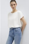 Mavi Yuvarlak Yaka Bol Rahat Basic Kadın T Shirt 167245-25705 EKRU