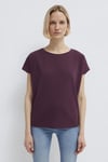 Mavi Yuvarlak Yaka Bol Rahat Kadın T Shirt 167245-70421 BORDO