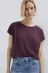 Mavi Yuvarlak Yaka Bol Rahat Kadın T Shirt 167245-70421 BORDO