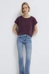 Mavi Yuvarlak Yaka Bol Rahat Kadın T Shirt 167245-70421 BORDO