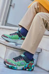 Megacraft 3.0 Piksel Desenli Cırt Cırtlı Sneaker Erkek Çocuk Ayakkabı 402182L BRMT KAHVE-YEŞİL