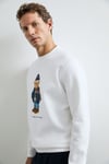 Miles Regular Fit Desenli Bisiklet Yaka Örme Erkek Sweat 112030201 KIRIK BEYAZ