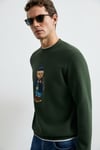 Miles Regular Fit Desenli Bisiklet Yaka Örme Erkek Sweat 112030201 YEŞİL