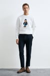 Miles Regular Fit Desenli Bisiklet Yaka Örme Erkek Sweat 112030201 KIRIK BEYAZ