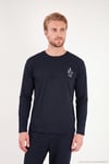 Minimal Baskılı Pamuklu Uzun Kollu Erkek Pijama Takımı 6575005 LACİVERT