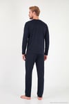Minimal Baskılı Pamuklu Uzun Kollu Erkek Pijama Takımı 6575005 LACİVERT