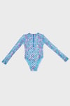 Miranda Long Sleeve Desenli Uv Korumalı Kız Çocuk Mayo SM2611001405 MOR-PEMBE