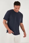 Modal Karışımlı Regular Fit Bisiklet Yaka Basic Erkek T Shirt 5902924 İNDİGO