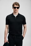 Modal Karışımlı Regular Fit Fermuarlı Polo Yaka Erkek Kazak 111090136 SİYAH