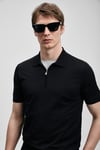 Modal Karışımlı Regular Fit Fermuarlı Polo Yaka Erkek Kazak 111090136 SİYAH
