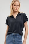 Modal Karışımlı Regular Fit Kısa Kollu Kadın Gömlek 168081-900 SİYAH