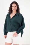 Modal Oversize Fit Uzun Kollu Kadın Gömlek 6834612 ZÜMRÜT