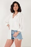 Modal Oversize Fit Uzun Kollu Kadın Gömlek 6834612 BEYAZ