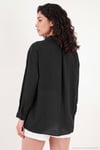 Modal Oversize Fit Uzun Kollu Kadın Gömlek 6834612 SİYAH