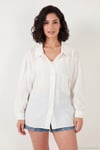 Modal Oversize Fit Uzun Kollu Kadın Gömlek 6834612 BEYAZ