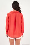 Modal Oversize Fit Uzun Kollu Kadın Gömlek 6834612 KIRMIZI