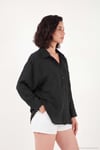 Modal Oversize Fit Uzun Kollu Kadın Gömlek 6834612 SİYAH