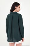 Modal Oversize Fit Uzun Kollu Kadın Gömlek 6834612 ZÜMRÜT