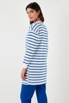 Modest Çizgili Pamuklu Regular Fit Bisiklet Yaka Kadın Tunik 5865784 SAKS